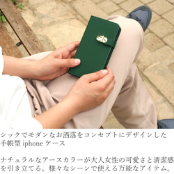 iphoneSE2 ケース 手帳型 ミラー付き  iphone11 pro iphone XR 8 おしゃれ シンプル 2枚目の画像