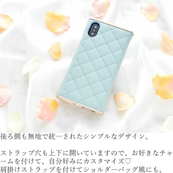 iphoneケース 手帳型 ミラー付 iphone 11 SE2 おしゃれ iphoneXR Xs 上品 大人 かわいい 8枚目の画像