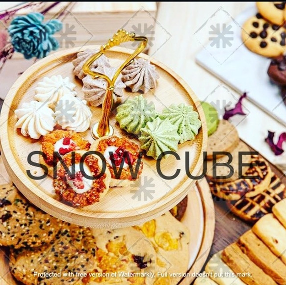 SNOWCUBE 手作クッキー 杏仁抹茶ミルク 3枚目の画像