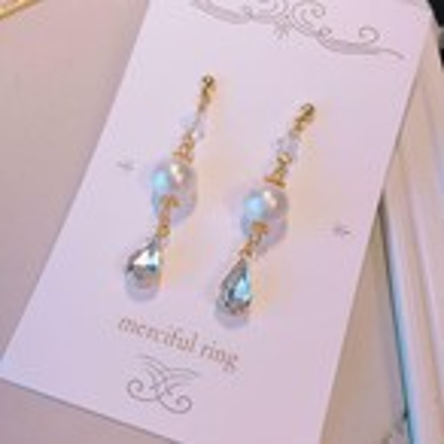 【スワロフスキー ピアス】SWAROVSKI ゆらゆら アクセサリー ピアス レディース スワロフスキー 金属アレルギー対応 SILVER
