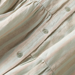 リネンドレスレディース春服アートファンシンプルな長袖ルーズで薄い綿とリネンのロングスカート 4枚目の画像