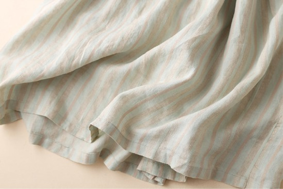 リネンドレスレディース春服アートファンシンプルな長袖ルーズで薄い綿とリネンのロングスカート 7枚目の画像