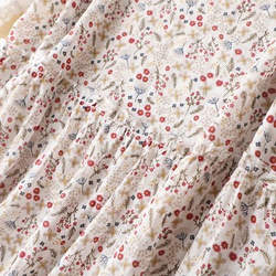 センレトロなコットンとリネン花柄のスカート日本の中空刺繍のかわいいカラーリネン半袖ドレス夏 8枚目の画像