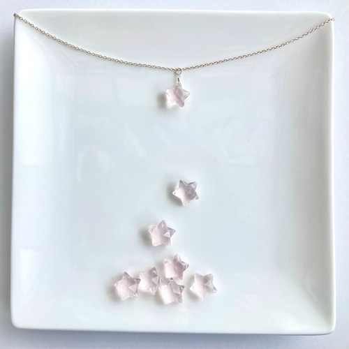 ローズクォーツのお星様ネックレス◇silver925・宝石質AAA◇10月