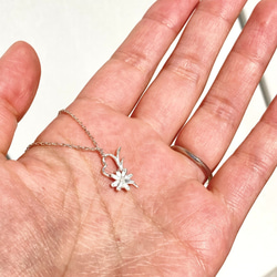 ハートリーフコスモスのネックレス◇純銀・シルバー925◇秋桜　お花　葉っぱ　ペンダント　フラワー シンプル 8枚目の画像