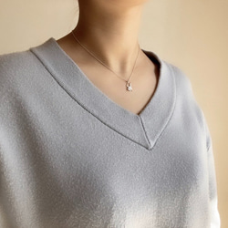 ハートリーフコスモスのネックレス◇純銀・シルバー925◇秋桜　お花　葉っぱ　ペンダント　フラワー シンプル 9枚目の画像