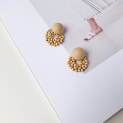 wood beads mini earring 2枚目の画像