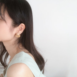 wood beads mini earring 5枚目の画像