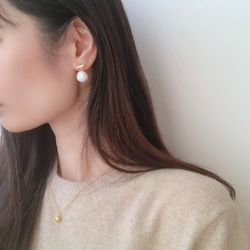 bar&swing pearl earring(ゴールドのみ) 4枚目の画像