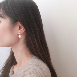 bar&swing pearl earring(ゴールドのみ) 5枚目の画像