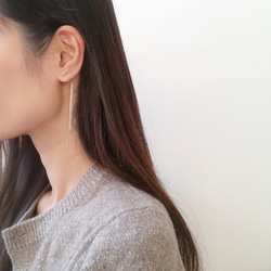 bar&back long chain earring 6枚目の画像