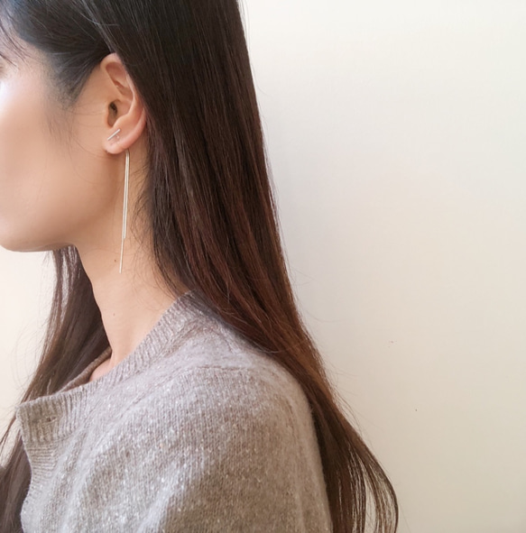 bar&back long chain earring 7枚目の画像