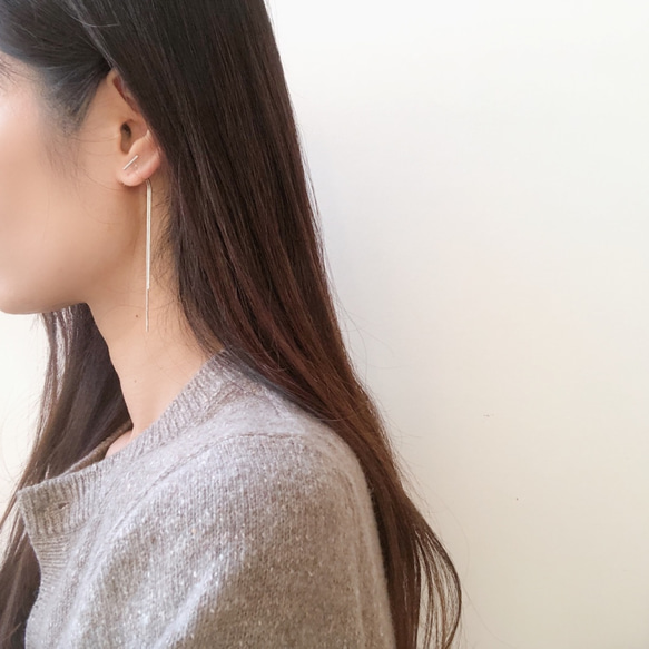 bar&back long chain earring 8枚目の画像