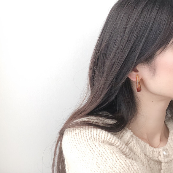 drop curve earring 4枚目の画像