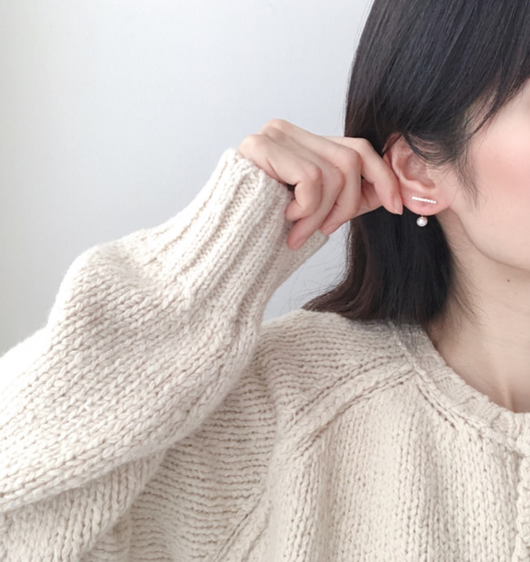 crystal bar＋pearl earrig 6枚目の画像