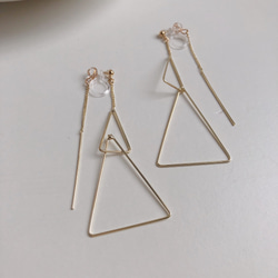 w triangle chain earring 6枚目の画像