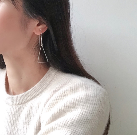 w triangle chain earring 9枚目の画像