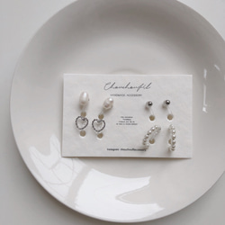 earring 4set(pearl） 2枚目の画像