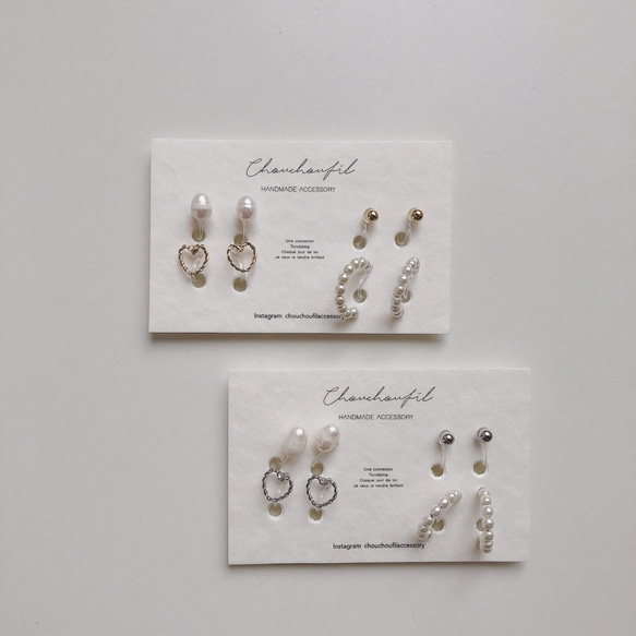 earring 4set(pearl） 4枚目の画像