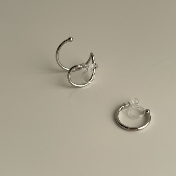 不對稱曲線耳環（silver925） 第3張的照片