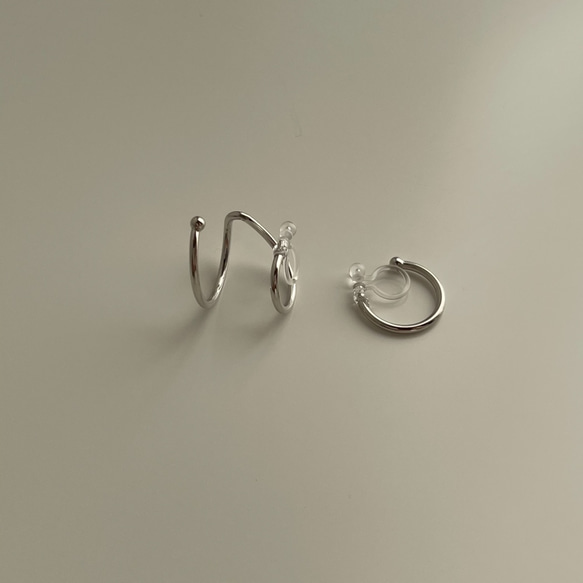 不對稱曲線耳環（silver925） 第4張的照片