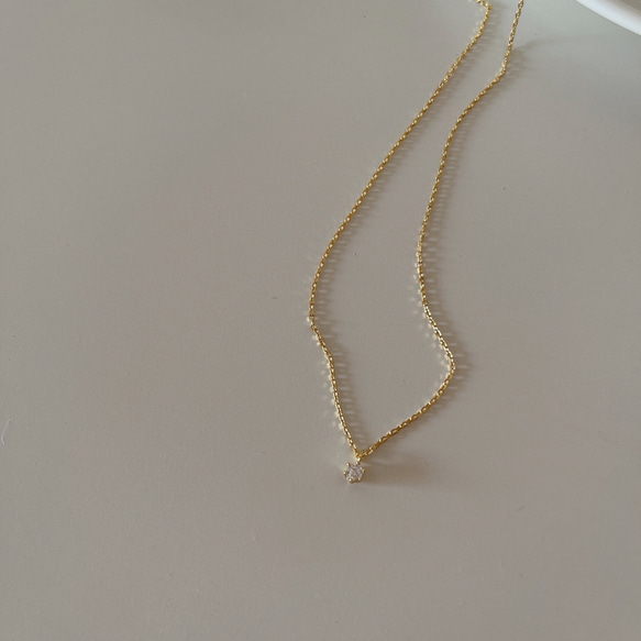 grain zirconia necklace(silver925) 8枚目の画像
