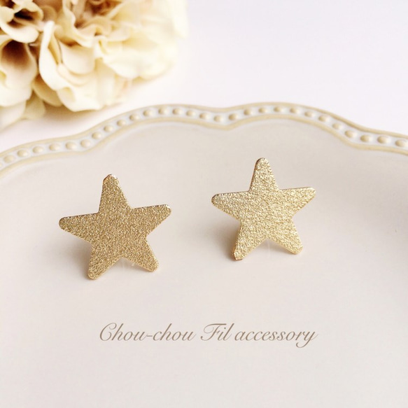 gold star earring 2枚目の画像