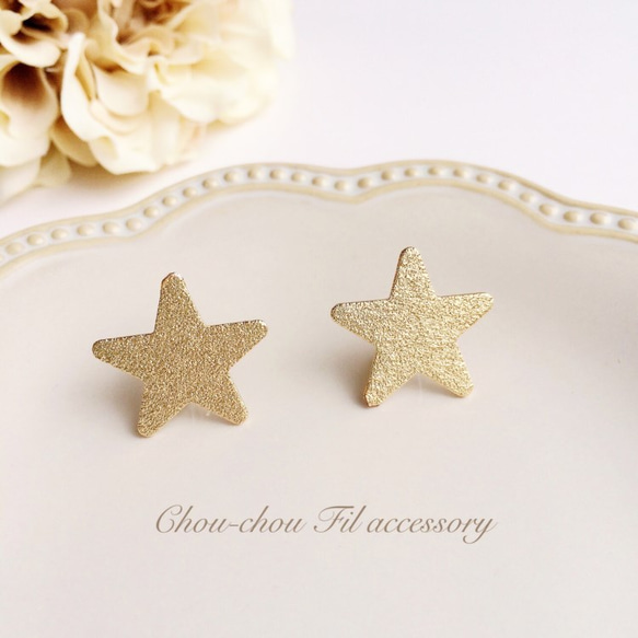 gold star earring 第2張的照片