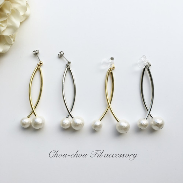 long pipe pearl earring 1枚目の画像