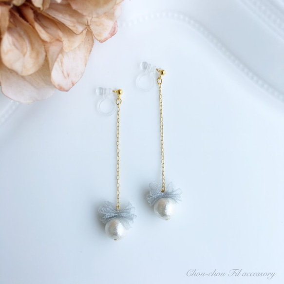 tutu&cotton pearl long earring 第1張的照片