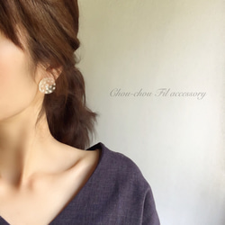 clear dot pearl earring 4枚目の画像