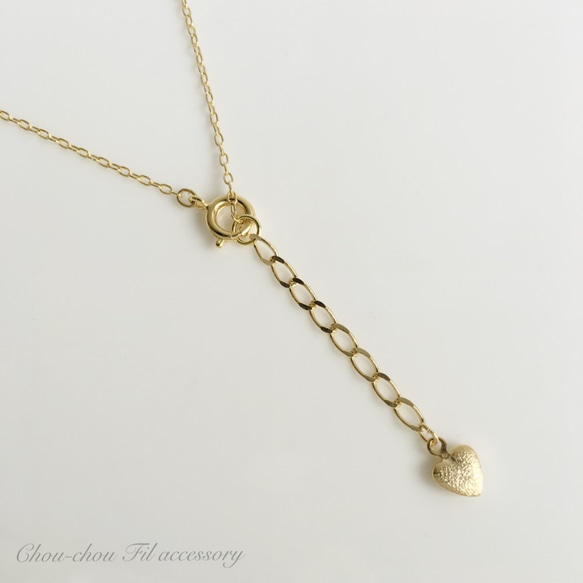 clear drop&pearl long necklace(14kgf) 3枚目の画像