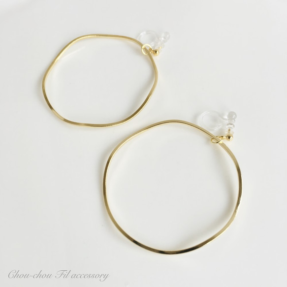 wave big hoop earring 3枚目の画像