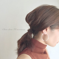 wave big hoop earring 4枚目の画像