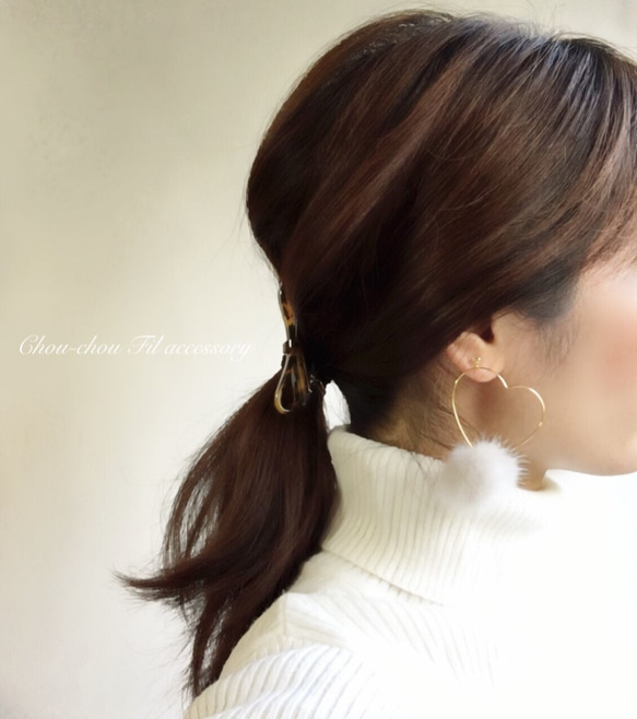 ♡heart hoop far earring 2枚目の画像