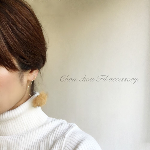 ♡heart hoop far earring 第3張的照片