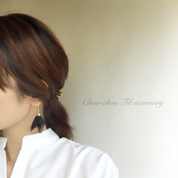 chiffon tassel long earring 第6張的照片