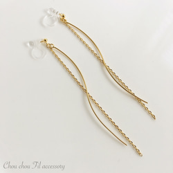 wave chain earring 3枚目の画像