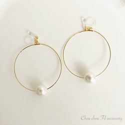 pearl big hoop earring 2枚目の画像