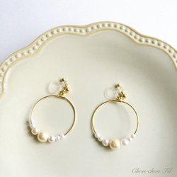 pearl hoop earring 第1張的照片