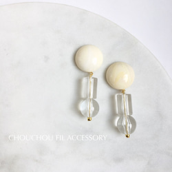 marble beads earring 2枚目の画像