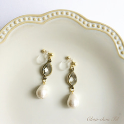 drop cotton pearl earring 1枚目の画像