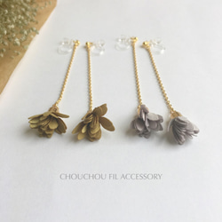 mini tassel flower long earring 2枚目の画像