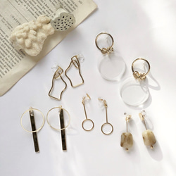 circle&back swing stick earring 5枚目の画像