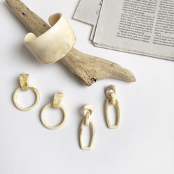 marble ring earring(べっ甲のみ) 6枚目の画像