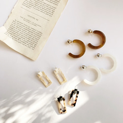 marble square hoop earring 10枚目の画像