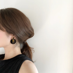 べっ甲stick black circle earring 4枚目の画像