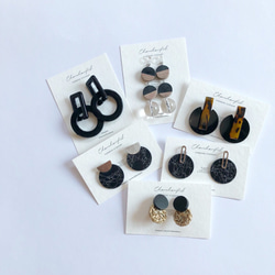 べっ甲stick black circle earring 5枚目の画像