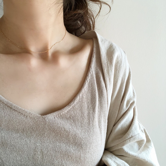 simple choker necklace(14kgf) 6枚目の画像