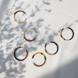 bicolor hoop earring（ブラウン×べっ甲ブラウン） 3枚目の画像